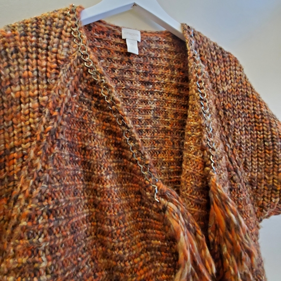 Chicos one size kimono sweater cardigan with metal embellishments, tasse… - Picture 5 of 13